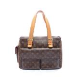 Multi-priest Monogram Handbag PVC Leather Brown