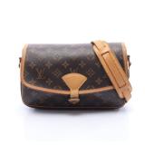 Sologne Monogram Shoulder bag PVC Leather Brown