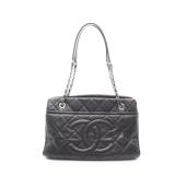 Matelasse Chain shoulder bag Caviar skin Black...