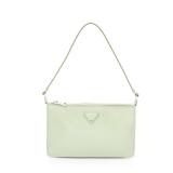 Triangle logo Accessory pouch Handbag Leather...