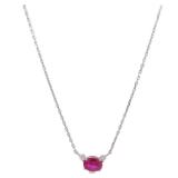 Ruby Diamond Platinum Necklace