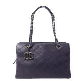 Chanel Calfskin Shoulder Bag Blue