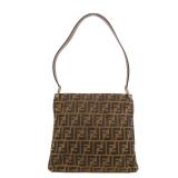 Fendi Canvas Shoulder Bag Brown