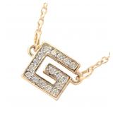 Givenchy Square G Logo Gold Plated Necklace
