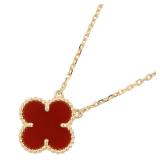 Van Cleef Alhambra Carnelian K18YG Necklace