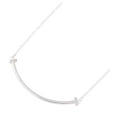 Tiffany T Smile Small K18WG Necklace