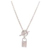 Hermes Kelly Cadenas Silver Necklace