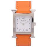 Hermes Heure H Quartz SS Leather White