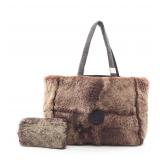 Chanel Coco Mark Fur Tote Brown/Black