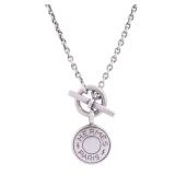 Hermes PHW Ex-Libris Silver Necklace
