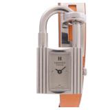 Hermes Kelly Quartz SS Leather Silver