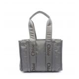 Chloe Woody Medium Tote Gray
