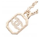 Chanel Coco Mark Square Necklace Gold Plated