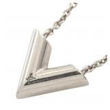 LV Essential V Silver Necklace