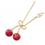 Valentino Cherry V Logo GP Necklace
