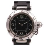 Cartier Pasha Seatimer Quartz SS Black