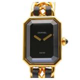 Chanel Premiere M Quartz Gold Plated Black