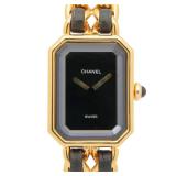 Chanel Premiere M Quartz Gold Plated Black