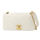 Chanel Lambskin Chain Bag White
