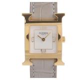 Hermes H Watch HH1.202C SS MOP White