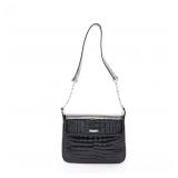 YSL Croc Embossed Chain Black