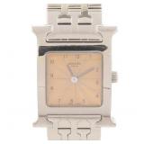 Hermes H Watch Quartz SS Bronze