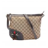 Gucci Horsebit GG Canvas Shoulder Bag