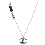 Chanel CC Silver Black Necklace