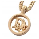 Dior Circle Logo Rhinestone Necklace