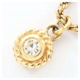 Dior Rhinestone Gold Plated Necklace