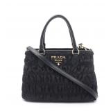 Prada Tessuto Gaufre 2-Way Bag Black