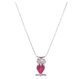 Ruby Diamond Necklace 18K White Gold