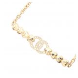 Chanel Heart GP Rhinestone Necklace