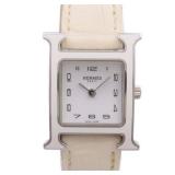 Hermes H Watch Quartz SS White