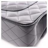 Chanel Double Flap Black Silver