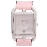 Hermes Cape Cod Quartz SS Leather Silver