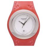 Hermes Harnais Quartz SS Leather White
