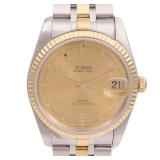 Tudor Prince Date Auto K18 YG SS Gold