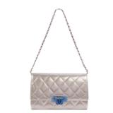 Chanel WOC Patent Silver
