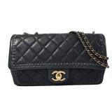 Chanel Calfskin Chain Bag Black