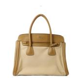 Prada Canvas Leather Handbag Beige