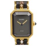 Chanel Premiere L Quartz Gold Plated Black