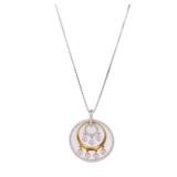 Diamond Necklace 18K Yellow White Gold