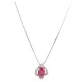 Ruby Diamond Platinum Necklace