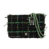 Chanel WOC Tweed Shoulder Bag Black/Green