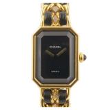 Chanel Premiere L Quartz Gold Plated Black