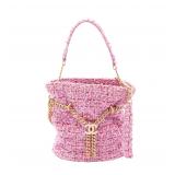 Chanel Tweed Bucket Chain Pink