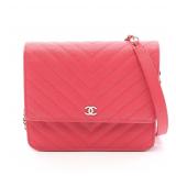 Chanel Chevron Chain Wallet Pink