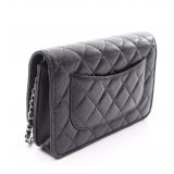 Chanel Chain Wallet Black Silver