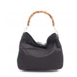 GUCCI Bamboo One Shoulder Bag Black
